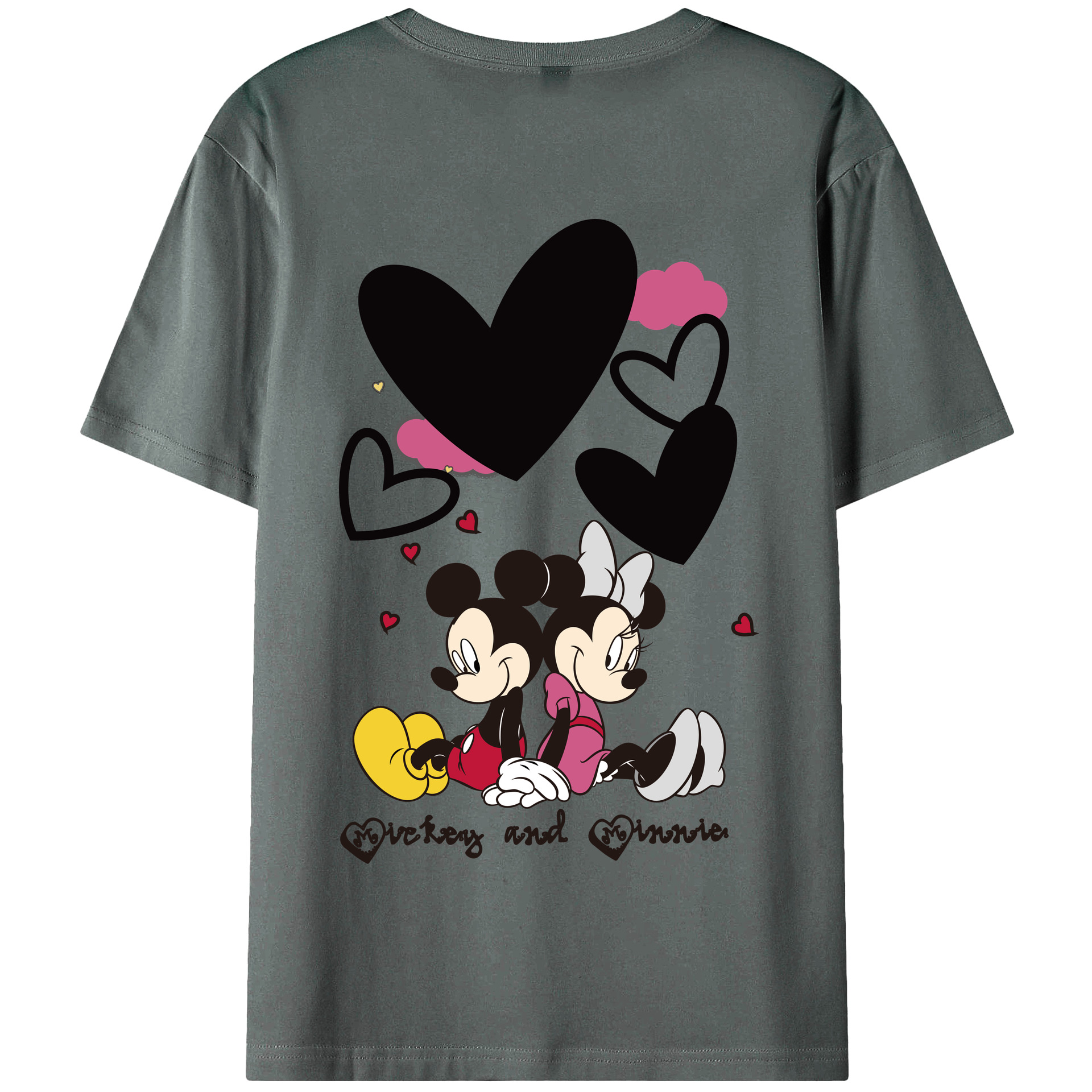 （画像用） ミッキーマウス Mickey Mouse 綿100％半袖Tシャツ（背面プリント）